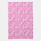 ポルカハートオンピンク キッチンタオル (縦)