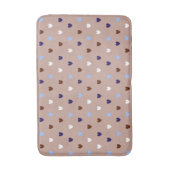 ポルカハートオン淡い色のブラウン バスマット (正面縦)