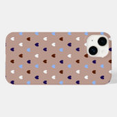 ポルカハートオン淡い色のブラウン Case-Mate iPhoneケース (裏面 (横))