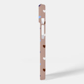 ポルカハートオン淡い色のブラウン Case-Mate iPhoneケース (裏面 / 左)