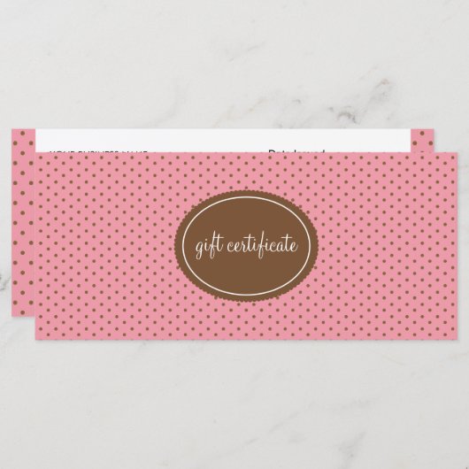 ポルカブテ点々のあるィックスタイルギフト券 (正面/裏面)