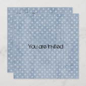 ポルカブルー抽象芸術ベビーシャワー 招待状 (正面/裏面)