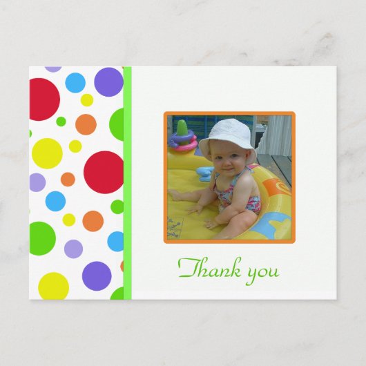 ポルカラフルカドット：写真:サンキューカード ポストカード (正面)