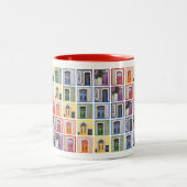 ポルカラフルガルドアレインボーコーヒーマグ(小) ツートーンマグカップ (中央)