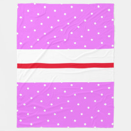 ポルカ点々のあるキャンディピンクブライトレッド白ストライプ色 フリースブランケット