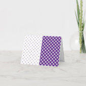 ポルカ点々のあるパープル&ホワイトカラーブロックありがとう ノートカード (裏面)