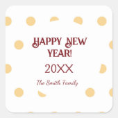 ポルカ金ゴールド大晦日パーティー スクエアシール (正面)