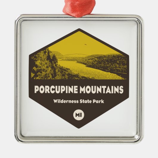 ポルキュパインマウンテンウィルダネス州パークミシガン メタルオーナメント (正面)