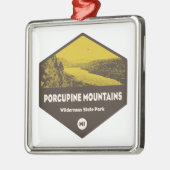 ポルキュパインマウンテンウィルダネス州パークミシガン メタルオーナメント (左)