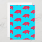 ポルキーピグシルエットピンクグリッターガーリーファーム サンキューカード (正面/裏面)