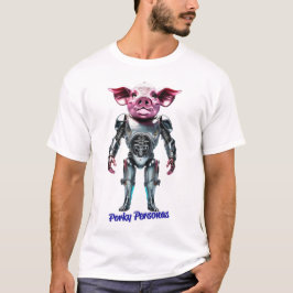 ポルキーペルソナおもしろいス豚キャラクター。ターミネータ Tシャツ