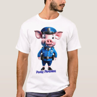 ポルキーペルソナスおもしろい豚キャラクター Tシャツ