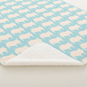 ポルキーポールズブルーホワイトスモールシャーパブランケット シェルパブランケット (3/4)