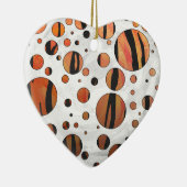 ポルクスドットタイガーホットオレンジとブラックプリント セラミックオーナメント (右)