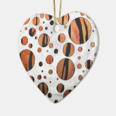 ポルクスドットタイガーホットオレンジとブラックプリント セラミックオーナメント (左)