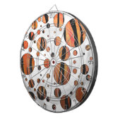 ポルクスドットタイガーホットオレンジとブラックプリント ダーツボード (正面右)