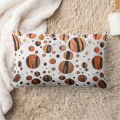 ポルクスドットタイガーホットオレンジとブラックプリント ランバークッション (ブランケット)