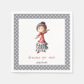 ポルクダドットグレーセビラスペインのナフラメンコダンサー スタンダードカクテルナプキン (正面)