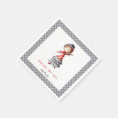 ポルクダドットグレーセビラスペインのナフラメンコダンサー スタンダードカクテルナプキン (角)