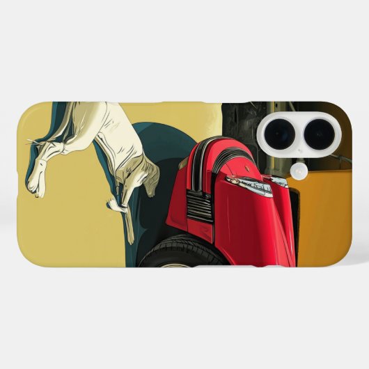 ポルシェと犬 Case-Mate iPhoneケース (裏面 (横))