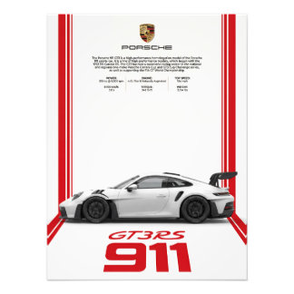 ポルシェ911 GT3 RS スペックポスター フォトプリント