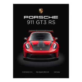 ポルシェ911 GT3 RS レッドスーパーカー フォトプリント