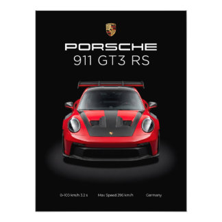 ポルシェ911 GT3 RS レッドスーパーカー フォトプリント