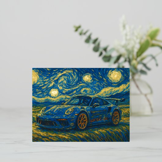 ポルシェ911 GT3 RS 箔シーズンポストカード (立ち正面)