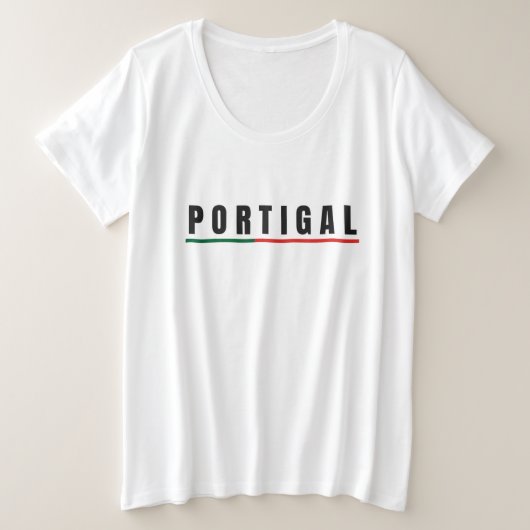 ポルシンプルトモダンガルアートレター国旗の土産 プラスサイズTシャツ (デザイン正面)