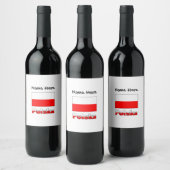 ポルスカとポーランド国旗パーソナライズされた ワインラベル (ボトル)