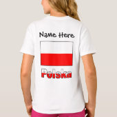 ポルスカとポーランド国旗パーソナライズされた Tシャツ (裏面)