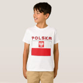 ポルスカのポーランドの《鳥》ハヤブサの旗 Tシャツ (正面フル)