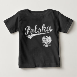ポルスカの野球のスタイル ベビーTシャツ