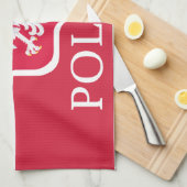 ポルスカのMoJoの台所タオルポーランドの旗の紋章付き外衣 キッチンタオル (四つ折り)