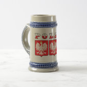 ポルスカイーグル国旗の盾 ビールジョッキ (正面左)