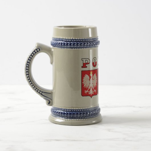ポルスカイーグル国旗の盾 ビールジョッキ (左)