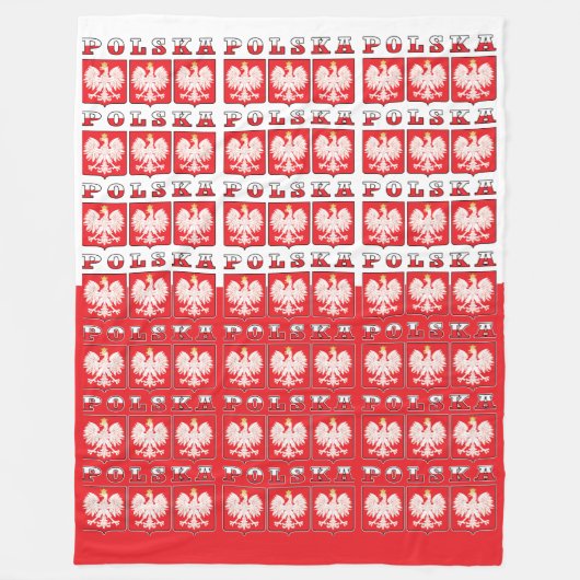 ポルスカイーグル国旗の盾 フリースブランケット (正面)