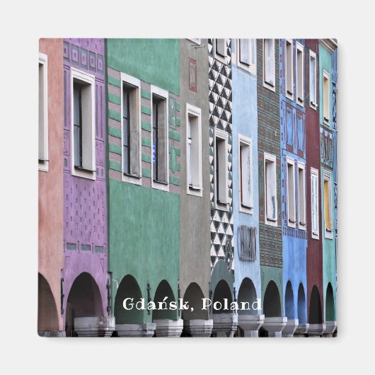 ポルスカポーランドグダニスクオールドタウンヴィンテージポーランド マグネット (正面)