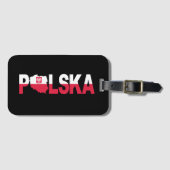 ポルスカポーランド国旗の地図レタリング ラゲッジタグ (正面横)
