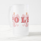 ポルスカレッドイーグルズ フロストグラスビールジョッキ (正面左)