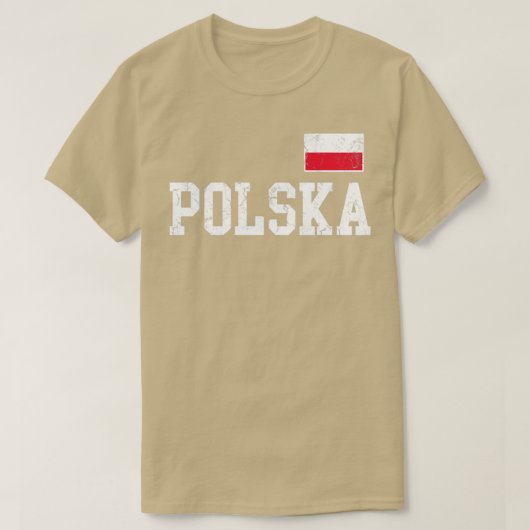 ポルスカ国旗ポーランドポーランドファミリーヴィンテージの悩み Tシャツ (デザイン正面)