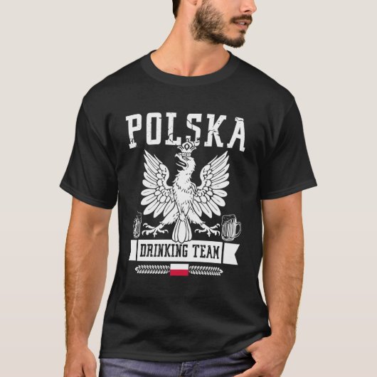 ポルスカ飲みチームポーランド国旗Py Beer Polish Tシャツ (正面)