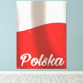 ポルスカ，ポーランドのヴィンテージ旅行ポスター キャンバスプリント (インサイチュ (ウッドフロア))