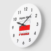 ポルスカ・ポーランド国旗 ラージ壁時計 (傾斜)