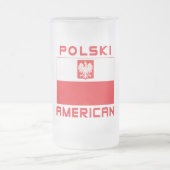 ポルスキーアメリカ国旗 フロストグラスビールジョッキ (中央)