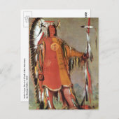 ポルタイト・オブ・インディアンのマトープ首長:ジョージ・カトリン ポストカード (正面/裏面)