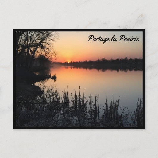 ポルタージュラプレーリ – クレセント湖の日没2 ポストカード (正面)
