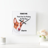 ポルトおもしろいガル・ポデンゴ・パパ水彩犬 スクエア壁時計 (ホーム)