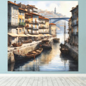 ポルトの水色 キャンバスプリント (インサイチュ (ウッドフロア))