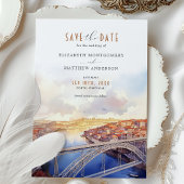ポルトエレガント・ポルトガルSave the Date 結婚's Card 招待状